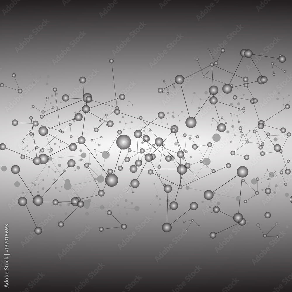 Gray template - molecular structure - vector illustration Gray template - molecular structure - vector illustration