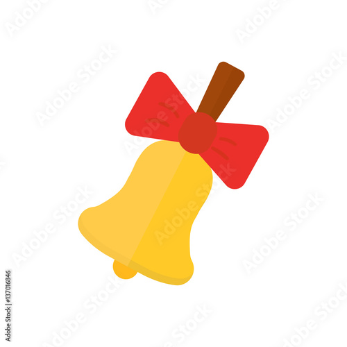 Vector illustration school bell with bow.