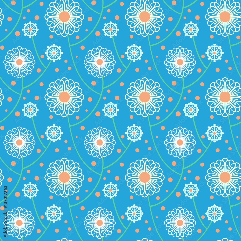 Pattern with bold and stylized flowers Pattern with bold and stylized flowers