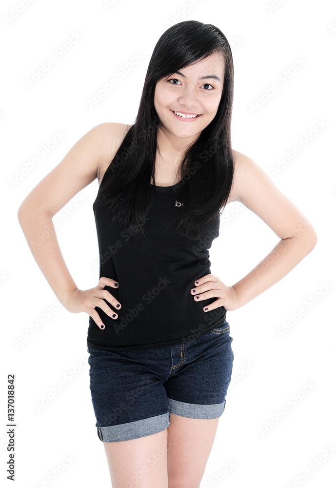 beautiful girl posing cute, isolated on white background beautiful girl posing cute, isolated on white background