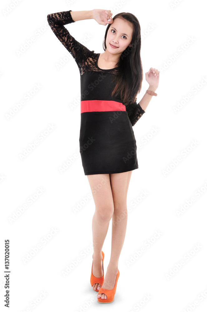 beautiful woman model posing in elegant dress, isolated on white background beautiful woman model posing in elegant dress, isolated on white background