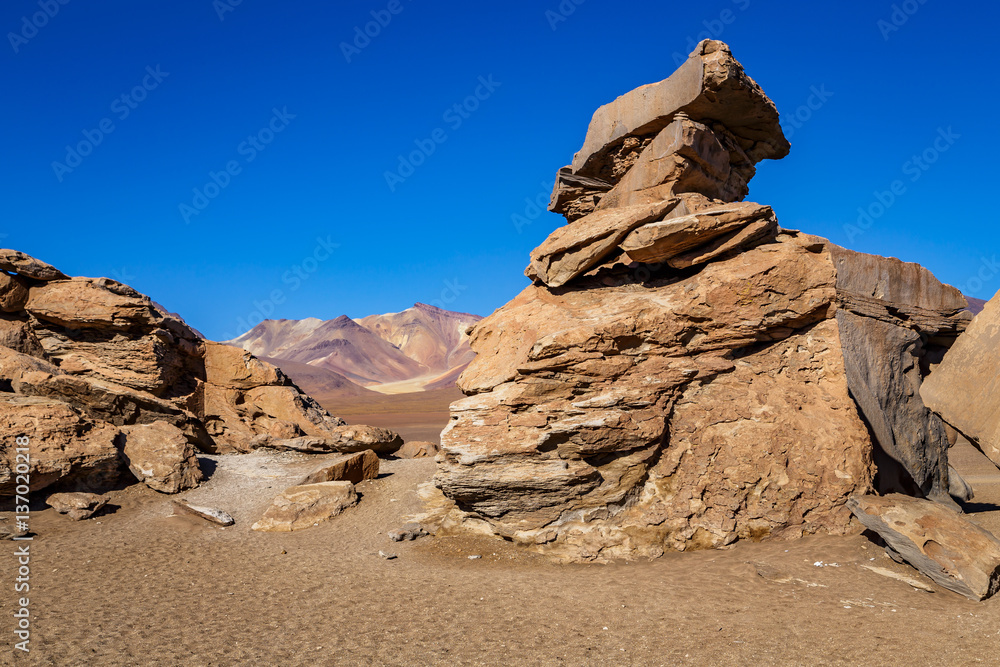 Rock formation in Uyuni, Bolivia