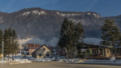 Winter cold morning in Dedinky village