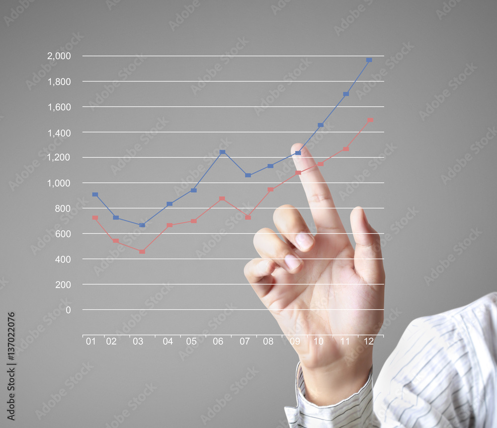 financial symbols coming from hand financial symbols coming from hand