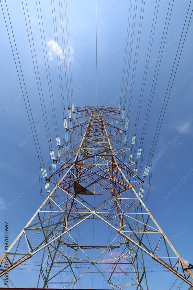 Grid energy on high voltage transmission tower