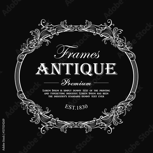 vintage frame hand drawn antique engraving label banner vector i