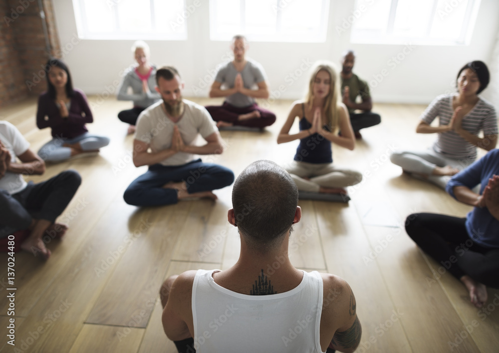 Diversity People Exercise Class Relax Concept Diversity People Exercise Class Relax Concept