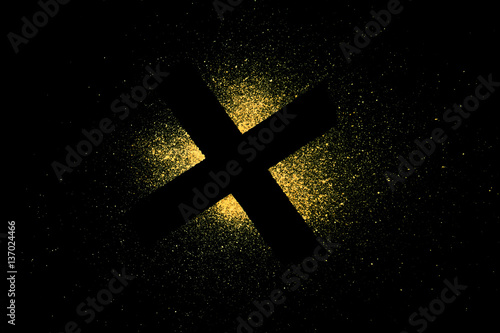 Painted X mark isolated on black photo