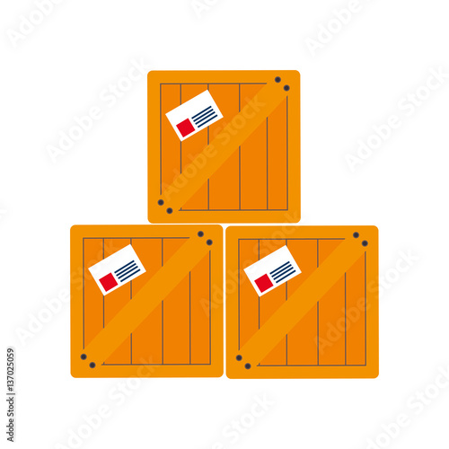 stowage boxes stacked and sealed vector illustration