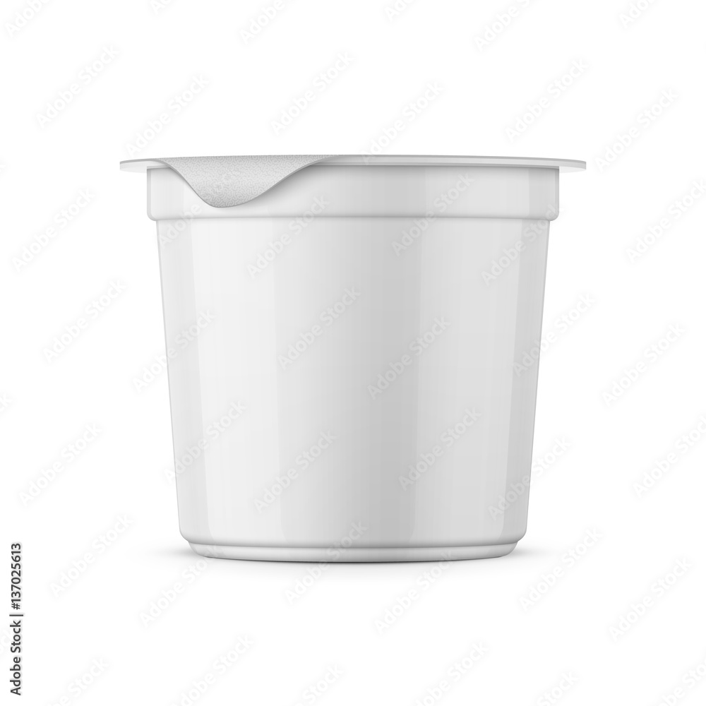 White yogurt pot template. White yogurt pot template.