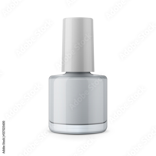 Round glossy nail polish bottle