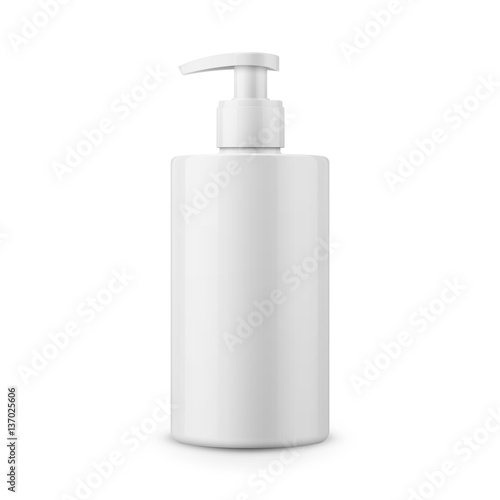 White plastic bottle template for liquid soap.