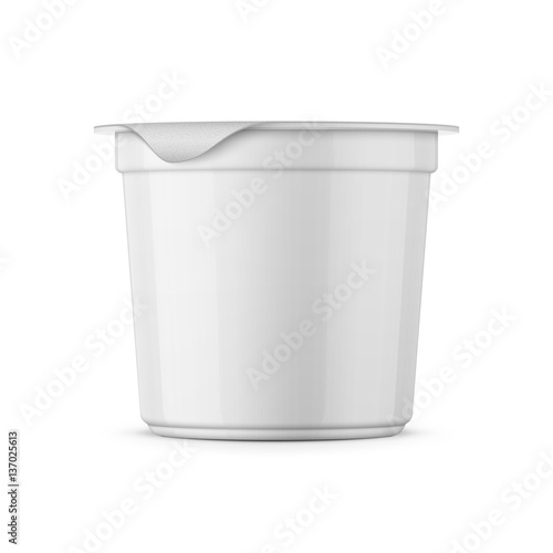 White yogurt pot template.