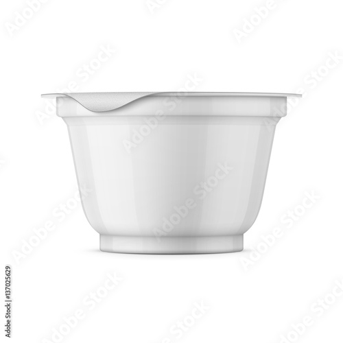 White yogurt pot template.