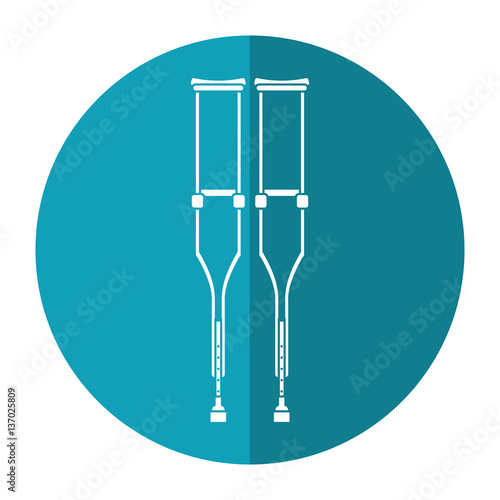 crutches disabled support icon shadow vector illustration eps 10