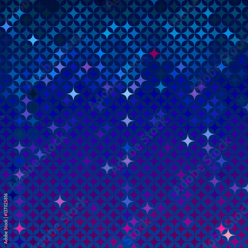 Abstract mosaic in royal blue