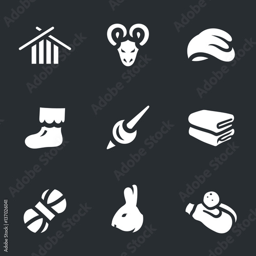 Vector Icons Set of Wool.