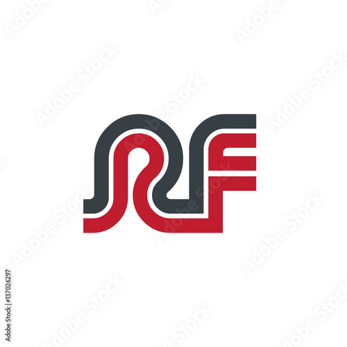 Initial Letter RF Linked Design Logo