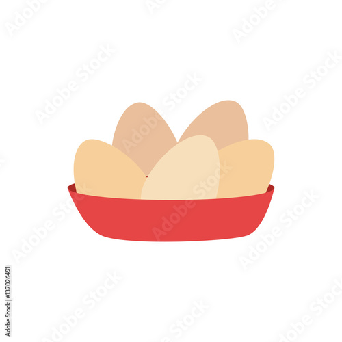 full color dish with eggs vector illustration