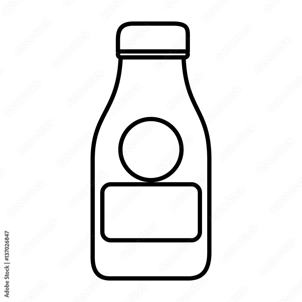 silhouette with glass bottle of milk vector illustration silhouette with glass bottle of milk vector illustration