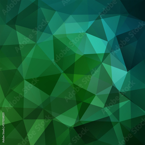 Polygonal vector background. Can be used in cover design  book design  website background. Vector illustration. Dark green  blue colors.