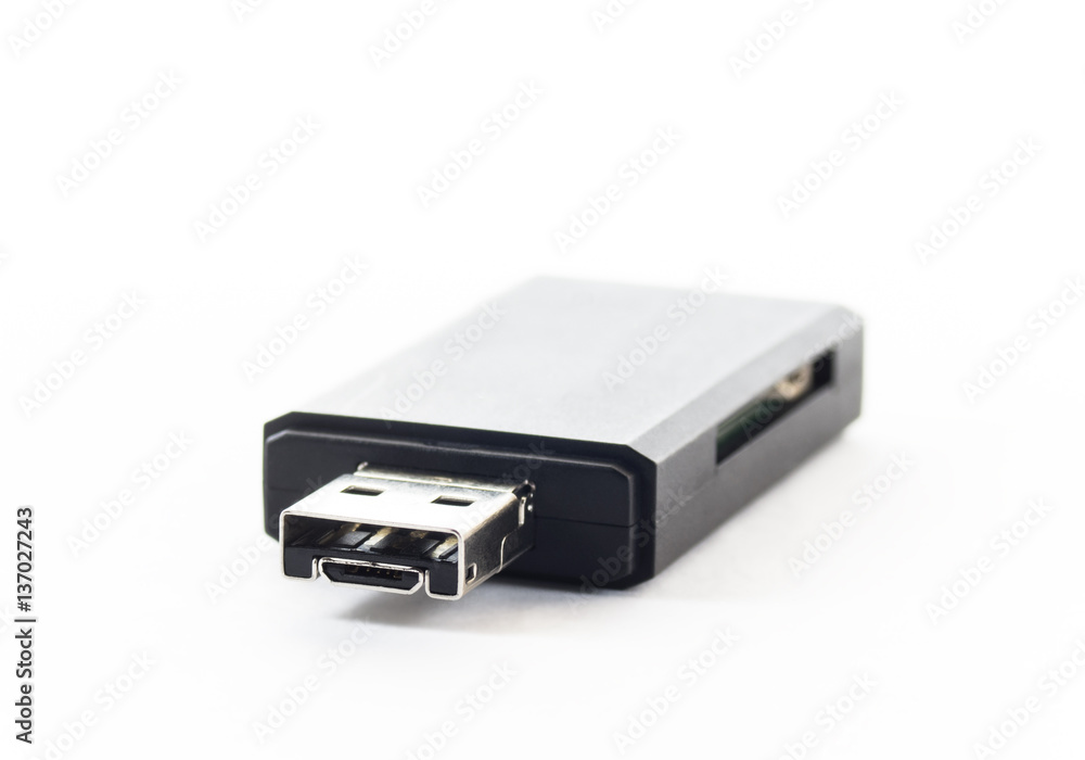 One Card Reader isolated on white background One Card Reader isolated on white background