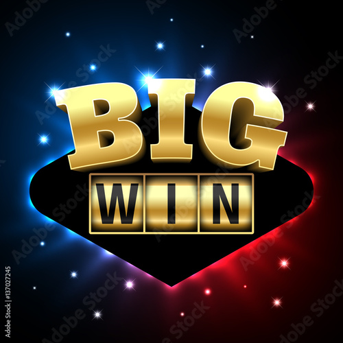 Big Win casino banner for poker, roulette, slot machines, card or other games