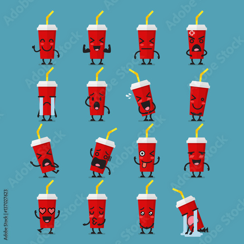 French fries character emoji set