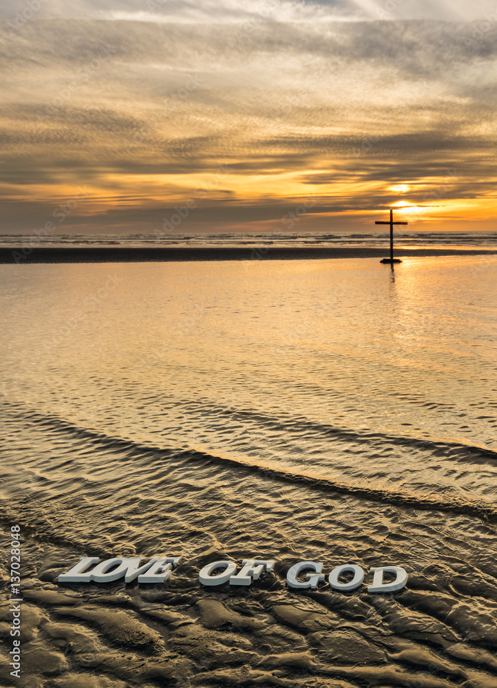 Naklejka premium Love of God Waters