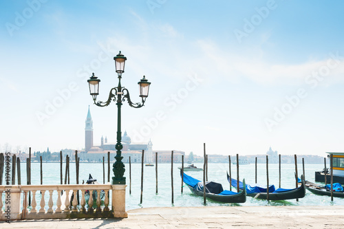 Grand Canal and gondolas in Venice, Italy