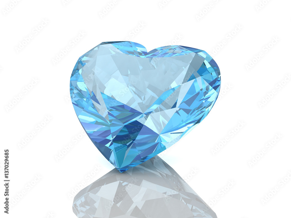 aquamarine on a white background.3D illustration aquamarine on a white background.3D illustration