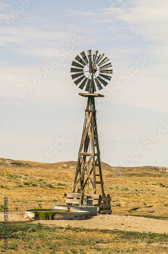 Authentic Windmill in Sunlight