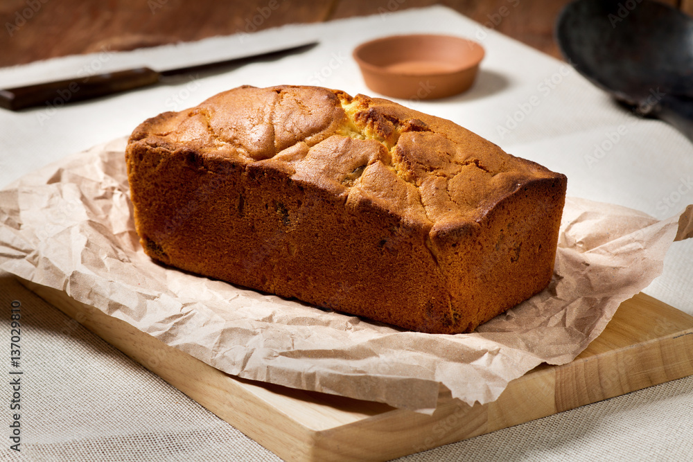 Homemade Pound cake on a table Homemade Pound cake on a table