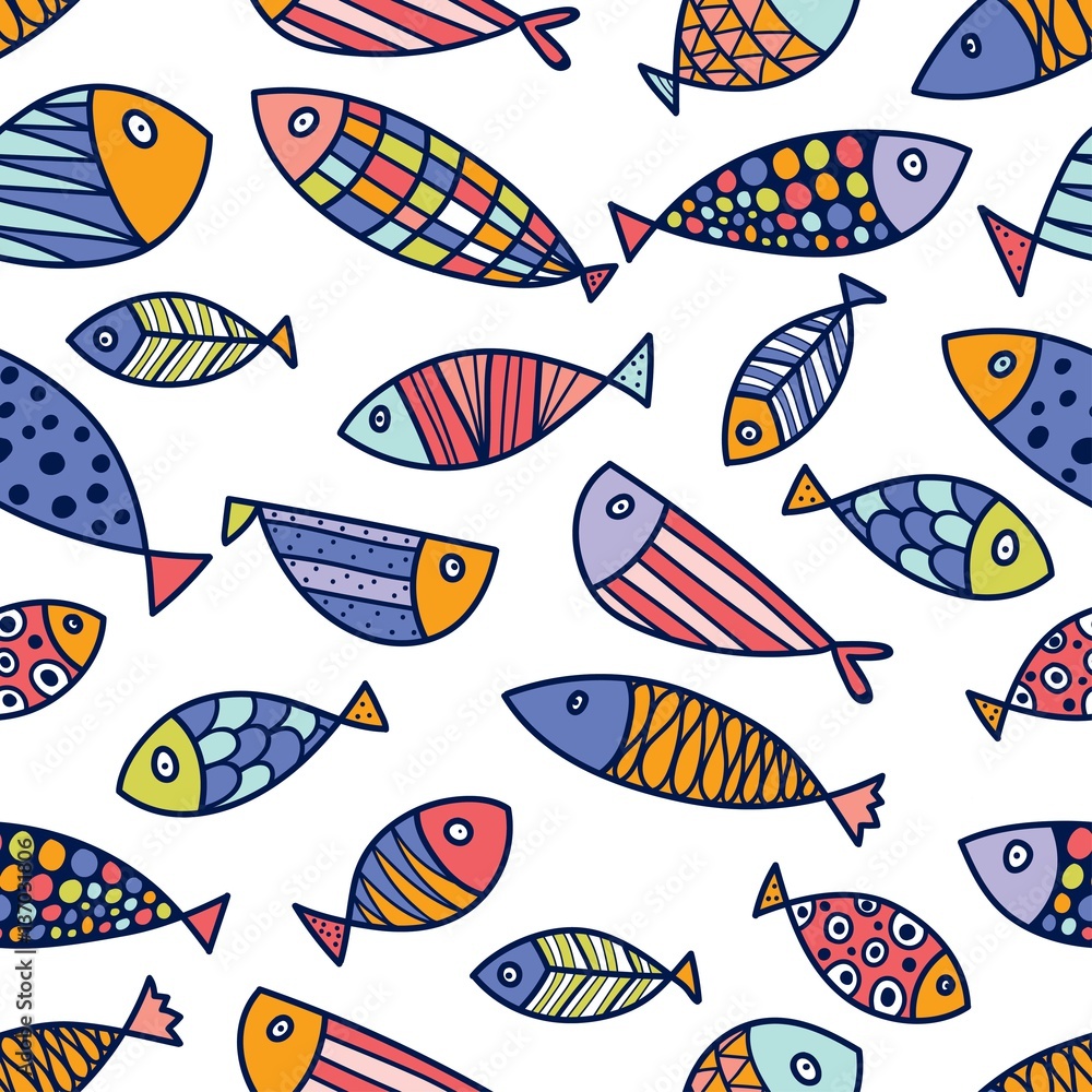 Colorful fish set.