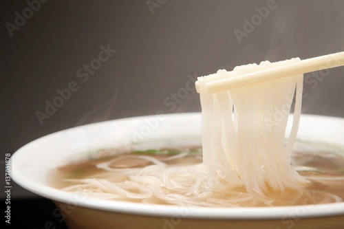 Fresh beef and onion, light and delicious beef rice noodle made of ingredients