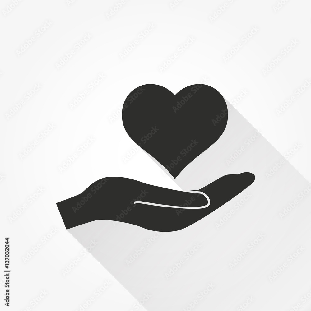 Heart in hand vector icon Heart in hand vector icon