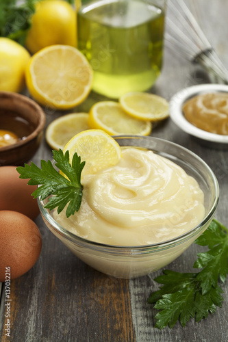 Mayonnaise with olive oil and lemon