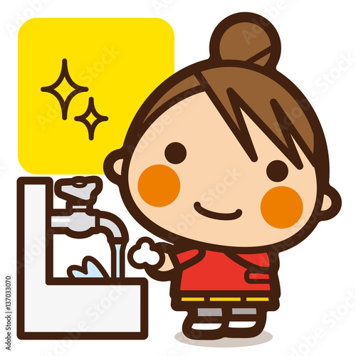 がっこうKids 手洗い女子