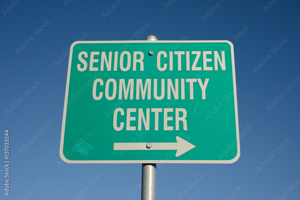 Senior Community Center Road Sign