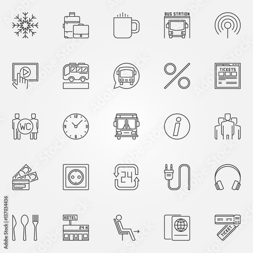 Bus icons set