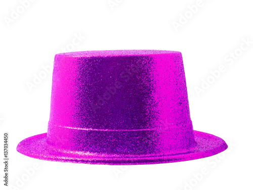 Pink party hat isolated on white with clipping path.