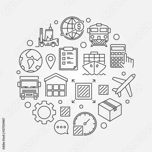 Global logistics circular symbol