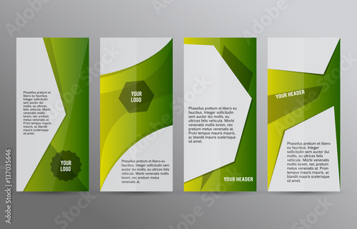 Set vertical banners green background03 photo