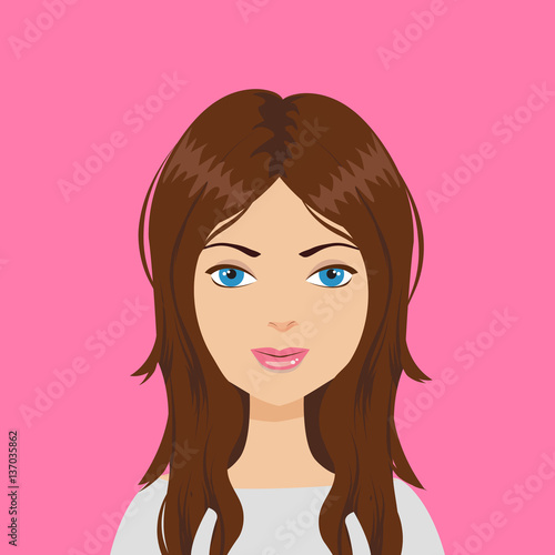 Beautiful woman with brown hair