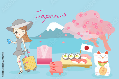 woman go to japan