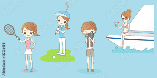 woman do leisure activities