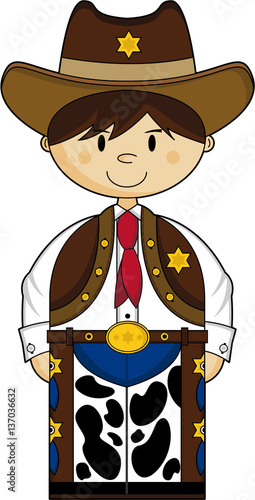 Cute Cartoon Cowboy Sheriff