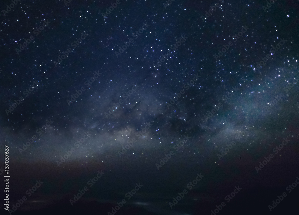 Night landscape with colorful Milky Way Night landscape with colorful Milky Way