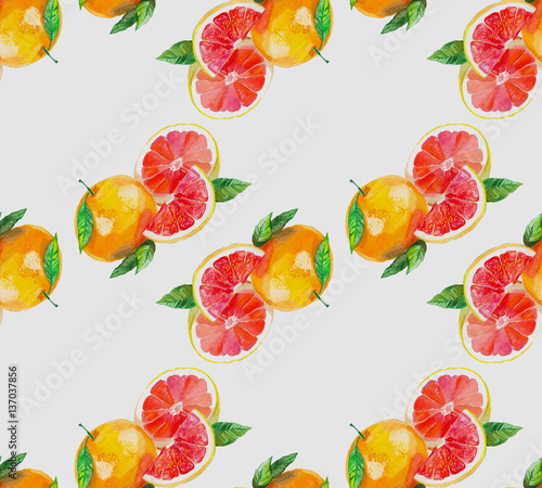Fototapeta Naklejka Na Ścianę i Meble -  фрукты апельсины, акварельная иллюстрация