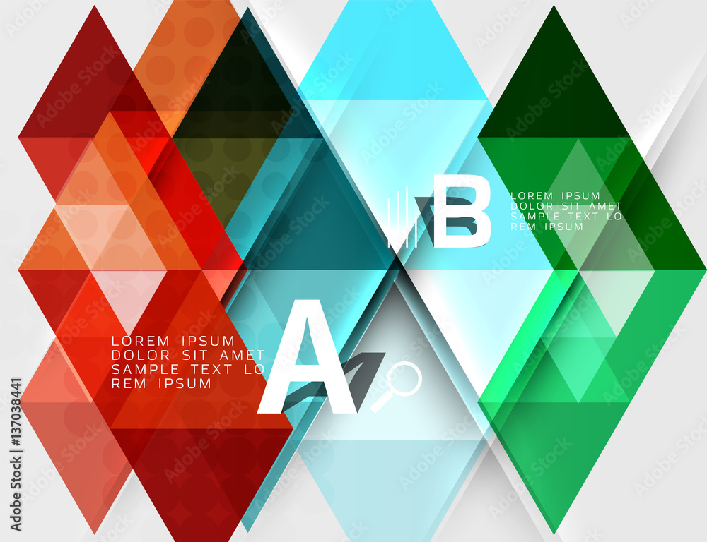 Futuristic triangle tile background with options